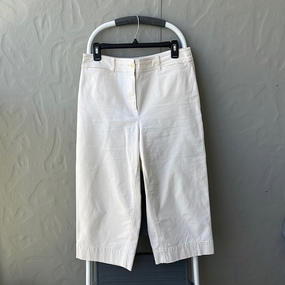 Talbots Wide Leg Cropped Chino Cream 10P - Picture 2 of 7
